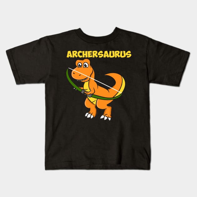 Archersaurus Kids T-Shirt by maxdax
